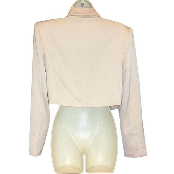KIMBERLY GOLDSON Eboni Cropped Double-Breasted Blazer in Ivory NWT Size 6 - Picture 7 of 9
